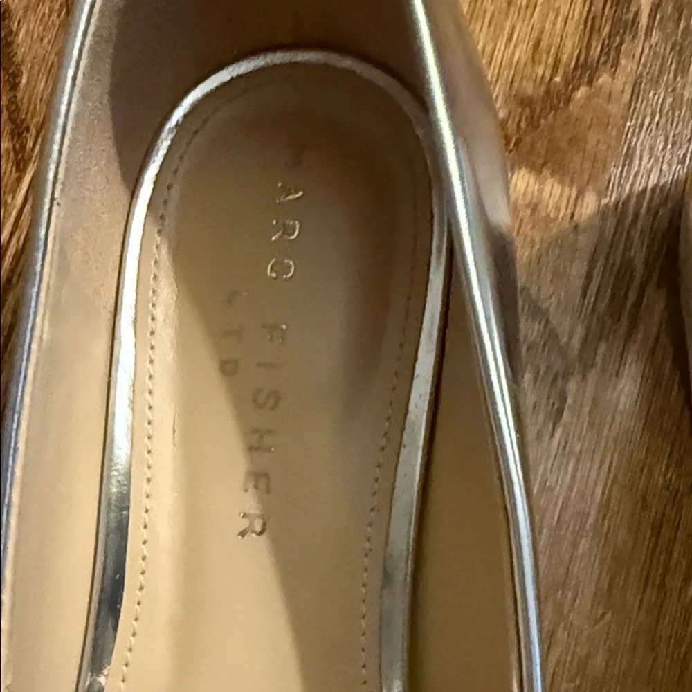 Marc Fisher Silver Pointed-Toe Flats